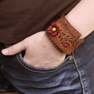 Red Flower Wrist Wrap
